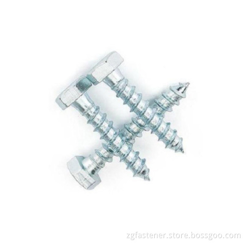 DIN571 grade4.8 Blue and white zinc wood screws